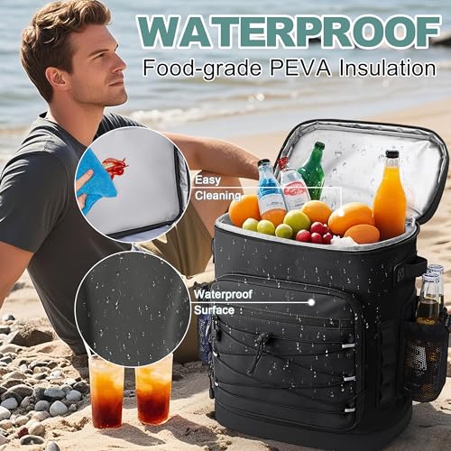 Large 52 Can Insulated Waterproof Leakproof Cooler Backpack