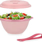 kūpaa Bowl & Carrier Duet – Microwave Safe Silicone Lunch Box For Adults– Collapsible, Leakproof, Food-Grade, Reusable To-Go Container (Rose Quartz)
