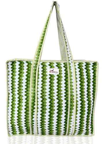 100% Cotton Quilted Tote Bag For Women