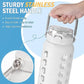64oz Glass Water Bottle with Straw and Lid