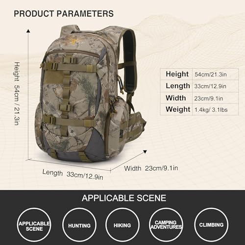 40LCamo Hunting Backpack for Bow Rifle Gun