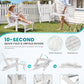 4 Pcs HDPE Folding Adjustable Adirondack Chair with Ottoman (4 Count)