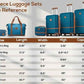 Joyway Luggage Set 3 Piece Suitcase Sets with Spinner Wheel,Hardside Expandable Travel Laggage with TSA Lock (13/20/24/28 Blue brown