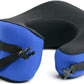 C CUSHION LAB Travel Pillow, Award-Winning Patented Ergonomic Design for Chin & Neck Support Memory Foam Neck Pillow, Compact Airplane Pillow for Traveling, Flight, Car (Cobalt Blue, Large)