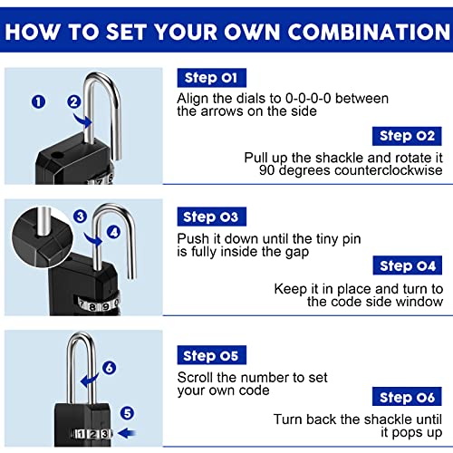 50 Pack 3 Digit Combination Lock Small Combo Locks Waterproof Luggage Number Padlock for Backpack Suitcases Traveling Toolbox School Gym Employee Locker (50 Count)