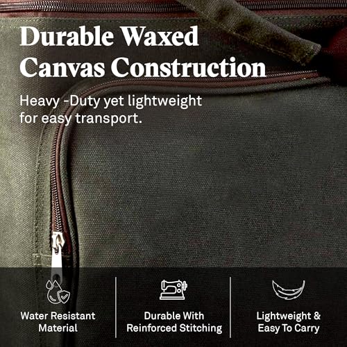 6 Bottle Waxed Canvas Wine Bag Tote Insulated Wine Carrier Cooler Travel & Picnics Holds Tall Bottles Includes Ice Pack Chilling Reusable Tote Bag for Wine Gifts & Outdoor Gatherings