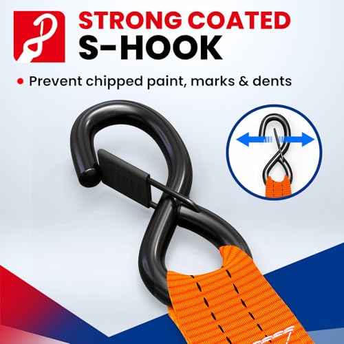 MOCA Heavy Duty Ratchet Straps Tie Down 4 Pack 1.6" x 8 ft (14 Count)