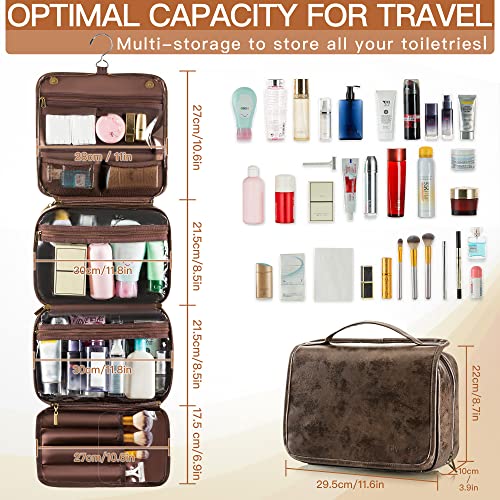 Hanging Toiletry Bag Removable Travel Bag PU leather Makeup Cosmetic Organizer Kit