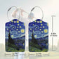 2 Pack Luggage Tags for suitcases Van Gogh Starry Night TSA Approved Label Luggage Tag Baggage Tag Leather Stainless Steel Loop Label Tag for Men Women Travel Bag Suitcase (2 Count)