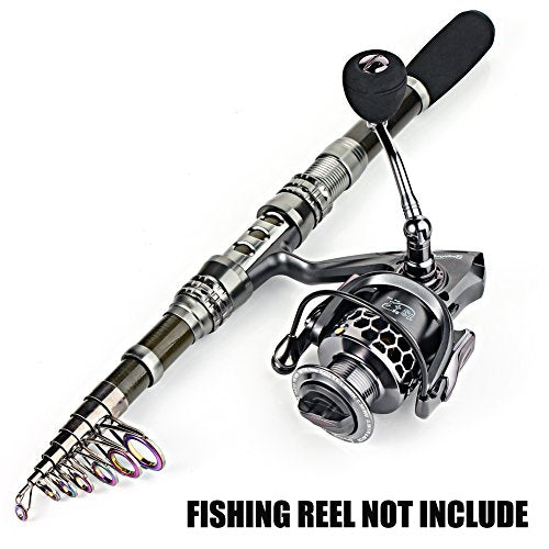 Telescopic Fishing Rod Carbon Fiber Travel Portable Spinning Fishing Pole for Boat Saltwater and Freshwater Fishing