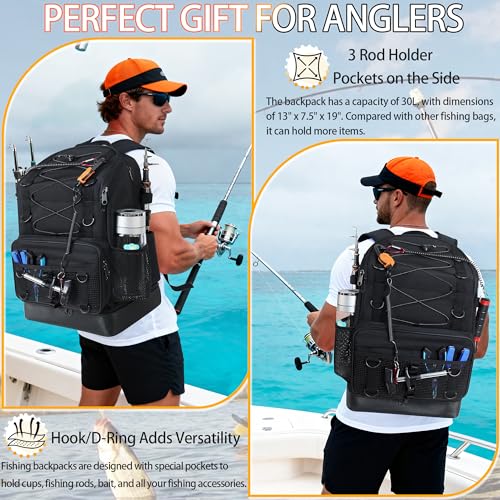 Fishing Backpack with Rod Holder