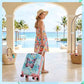 Kids Luggage Set 2 Pcs Carry On Rolling Suitcase with U shaped Pillow Butterfly Toddler Suitcase for Girls Hardside Luggage with Spinner Wheels Airline Approved (2 Count)