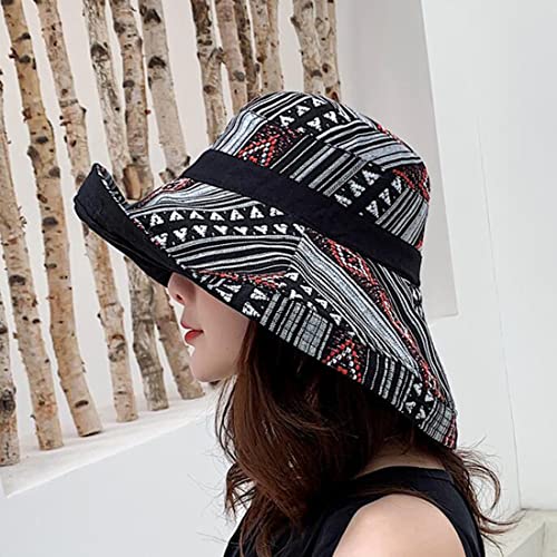Women Summer Wide Brim Sun Hat Bucket Fishing Hats UV Protection