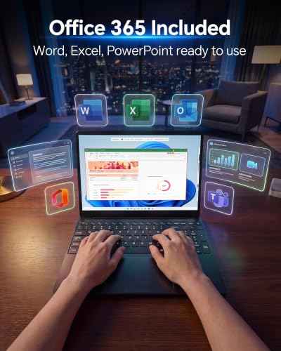 15.6'' AI Laptop with Office 365 12GB RAM 256GB SSD Win 11 Laptops