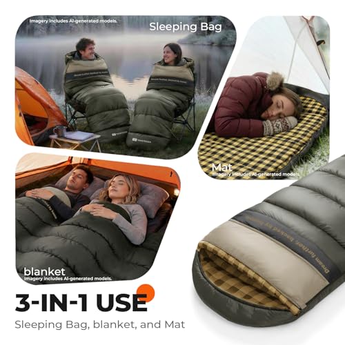 Cotton Flannel XXL Sleeping Bags for Adults Big and Tall