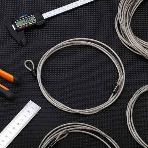 12 Pack Security Cable Luggage Lock with Loops 7 ft 3mm Braided Steel Coated Bike Cable Wire Double Loop Anti Theft Safety for U Lock (12 Count)