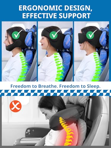 Travel Pillow with Chin Strap for Different Seats