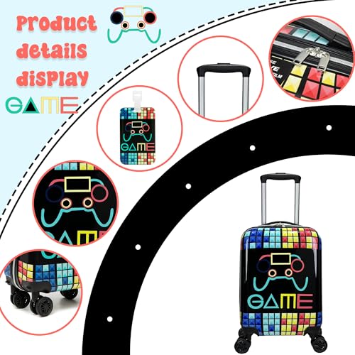 Kids Suitcase Set for Boys Hardside Luggage with Spinner Wheels 2 Piece 16inch Toddler Suitcase for Boys Travel Carry on Luggage Airline Approved (2 Count)