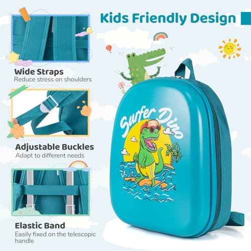 Kids Luggage Travel Backpack & Hard Shell Toddler Suitcase (2 Count)