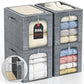 Blanket Storage Bins with Metal Frame for Closet (4 Count)