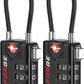 TSA Approved Cable Luggage Locks, Re-settable Combination with Alloy Body, Black 2 Locks.