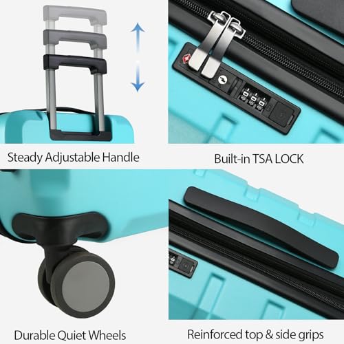 Hardside Expandable Carry On Luggage with Spinner Wheels & Built