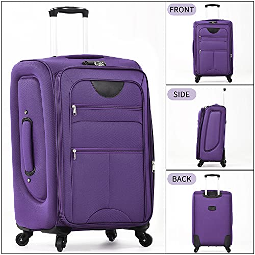 Softside Luggage Set Lightweight 3 Piece Suitcase with Duffel Bag (3 Count)