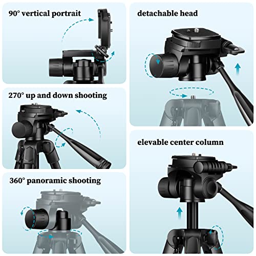 Phone Tripod 68" Tripod for Phone Stand Video Recording Photos