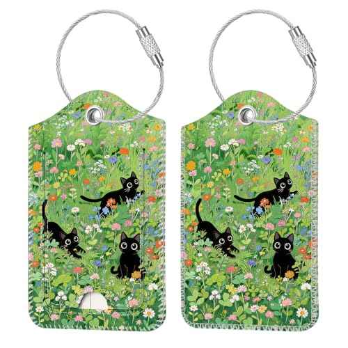 Luggage Tags Privacy Cover ID Label for Travel Bag Suitcase (2 Count)