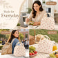 Lunch Bag for Women Men Cute Corduroy Lunch Tote Bags Reusable Insulated Lunch Box Large Capacity Reusable Insulated Cooler for School Work or Travel