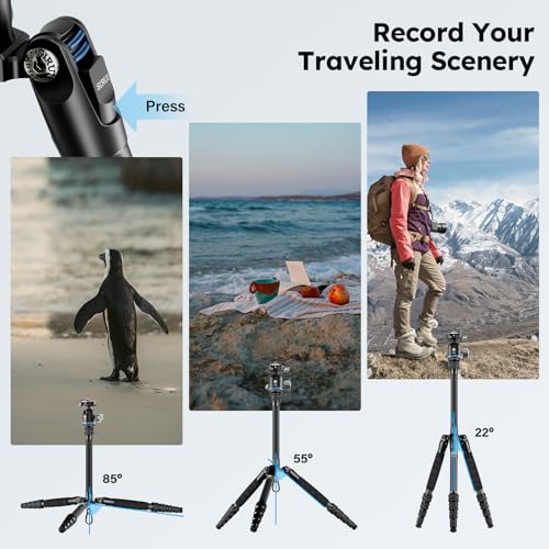 AM-025K+KS-5 Carbon Fiber Travel Tripod, Ball Head, 55.1"