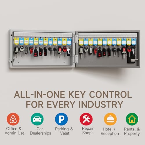 24 Key Lock Box Smart Key Organier Cabinet with Keypad & App for Office