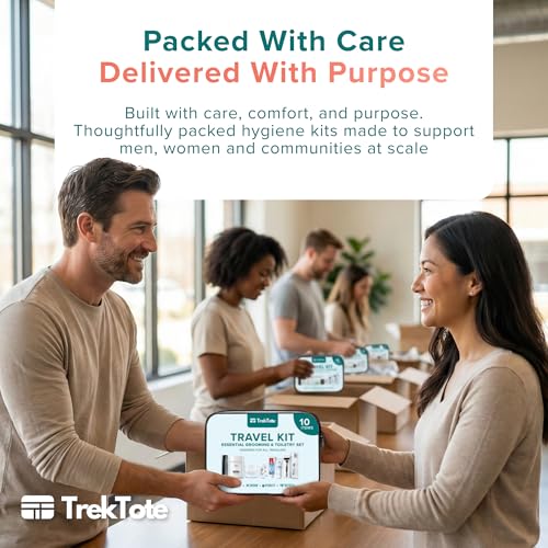 TrekTote Bulk 10 Piece Hygiene Kit Travel Size Toiletries Kit (25 Count)