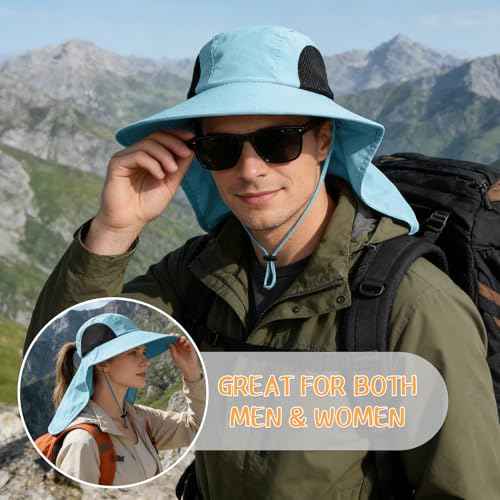 Sun Hat for Men Women with Neck Flap