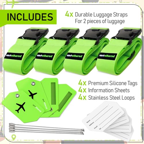 Travel Set Luggage Straps & Silicone Tags