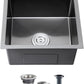 Black 18 inch Undermount Kitchen Sink - TSIBOMU 18 Gauge Stainless Steel 9" Deep Single Bowl Basin Undermount Kitchen Bar Sink, D18"xW18"xH9"