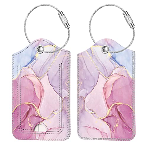 Luggage Tags Privacy Cover ID Label for Travel Bag Suitcase (2 Count)