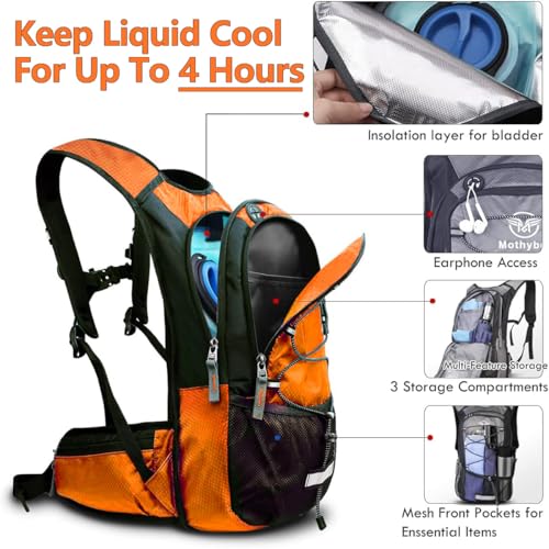 Insulated Hydration Backpack Pack with 3L BPA Free Leak Proof Water Bladder