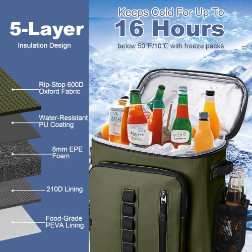 39 Can Waterproof Insulated Backpack Cooler