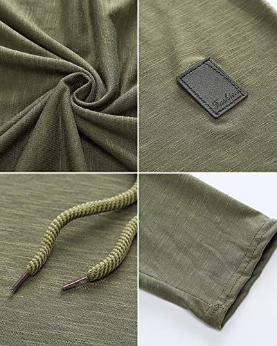 Mens Fashion Hoodies Sport Pullover Solid Color Shirt Workout Lightweight Tops Green X