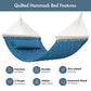 Two Person Hammock with Spreader Bars and Detachable Pillow