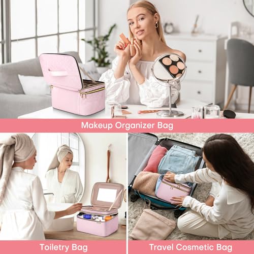 Double Layer Travel Makeup Bag Women