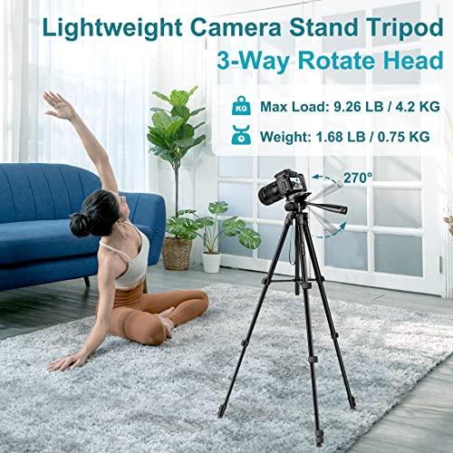 Phone Tripod 68" Tripod for Phone Stand Video Recording Photos