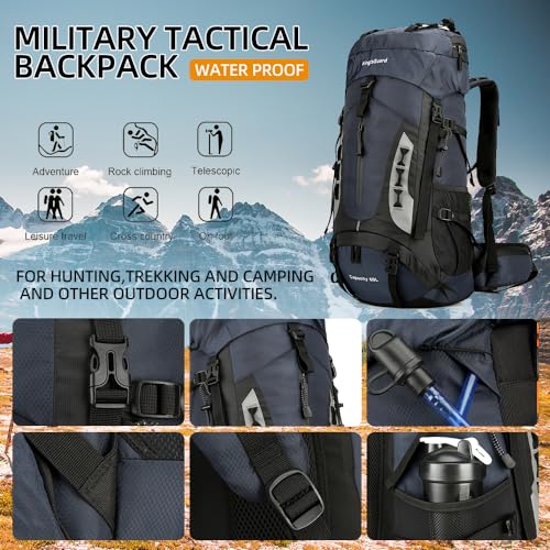 60L Hiking Backpack for Men and Women Lightweight Camping Hiking Backpack with Rain Cover Large Waterproof Travel Backpack Backpacking Pack