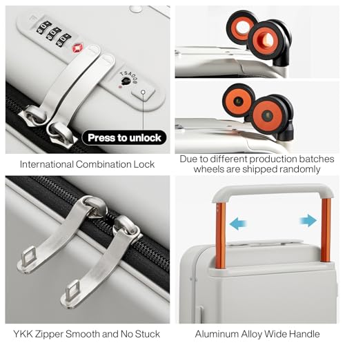 20 Inch Carry On Luggage Aluminum Frame Spinner Wheels