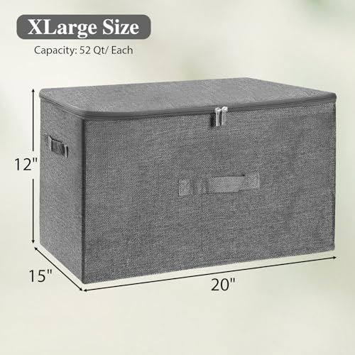 Fabric Storage Bins with Zipper Lids (2 Count)