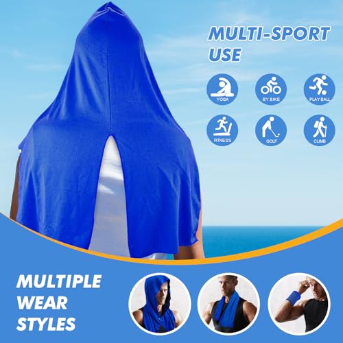 4 Pack Cooling Hoodie Towels for Neck and Face (4 Count)