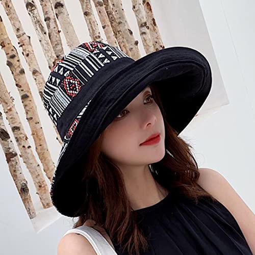 Women Summer Wide Brim Sun Hat Bucket Fishing Hats UV Protection