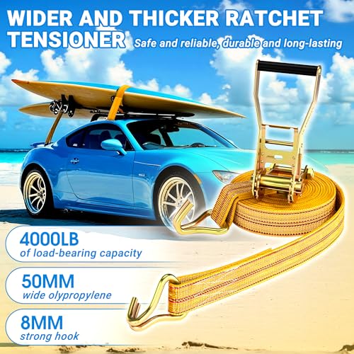 4Pack Heavy Duty Ratchet Straps (4 Count)