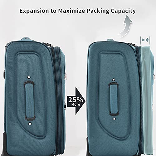 Softside Luggage Set Softshell Lightweight 3 Piece Spinner Suitcase (3 Count)